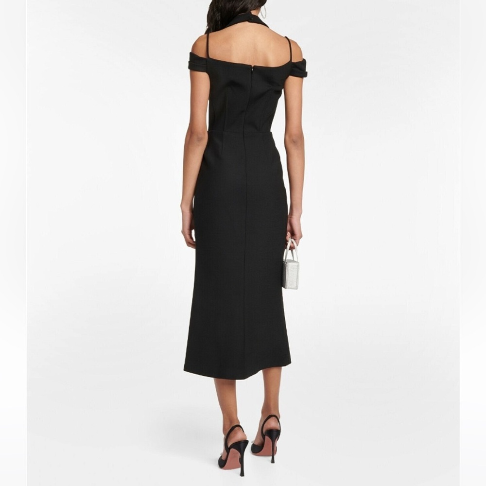 LAQUAN SMITH Virgin Wool Blend Halter Midi Dress - Picture 5 of 8